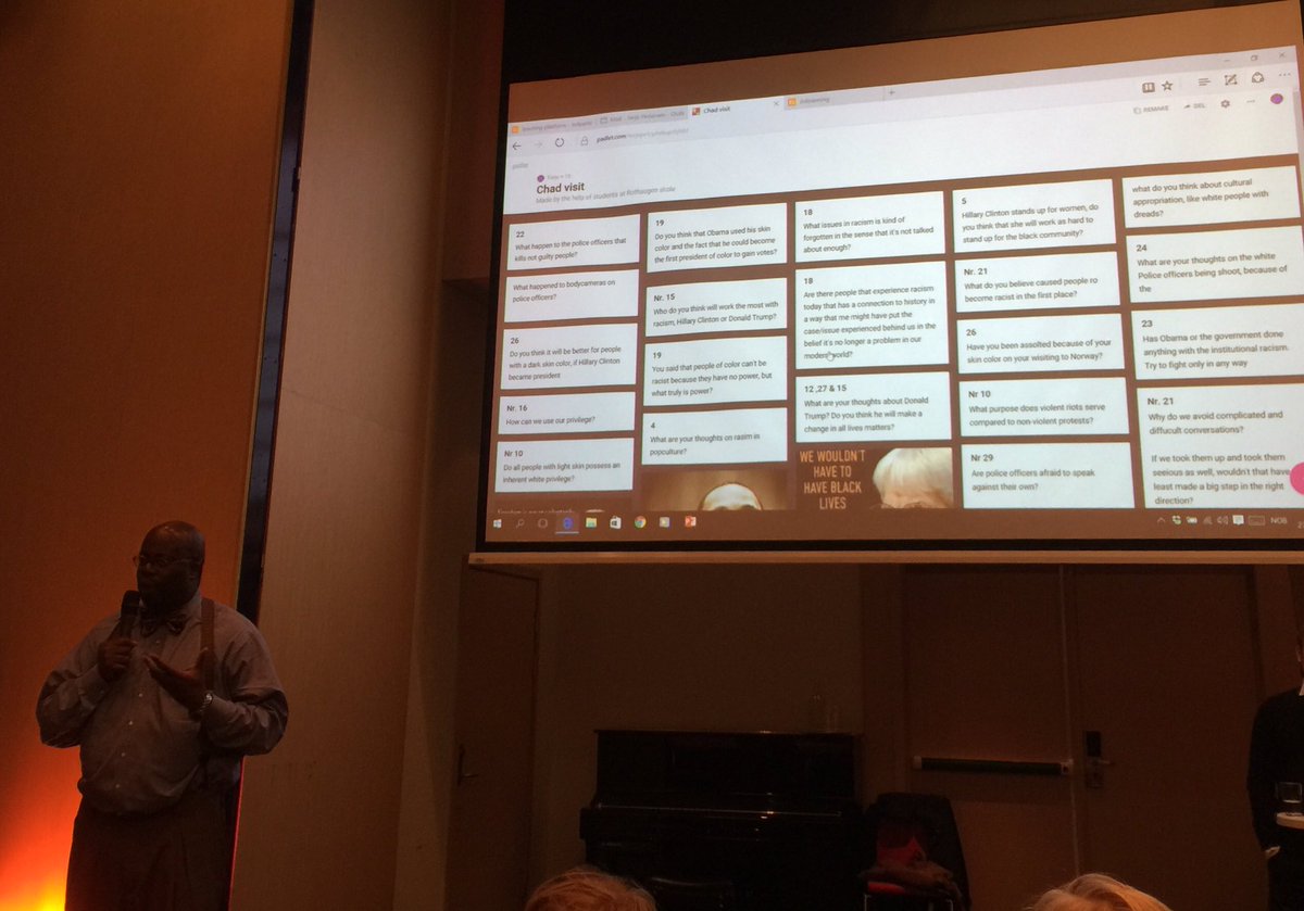 Impressed by the questions our students asked <a href="/Chadlassiter/">Chad Dion Lassiter</a> at the <a href="/itslearning/">itslearning</a> conference today! @terjepe <a href="/annemsen/">Anne-Marit S. Rathke</a>