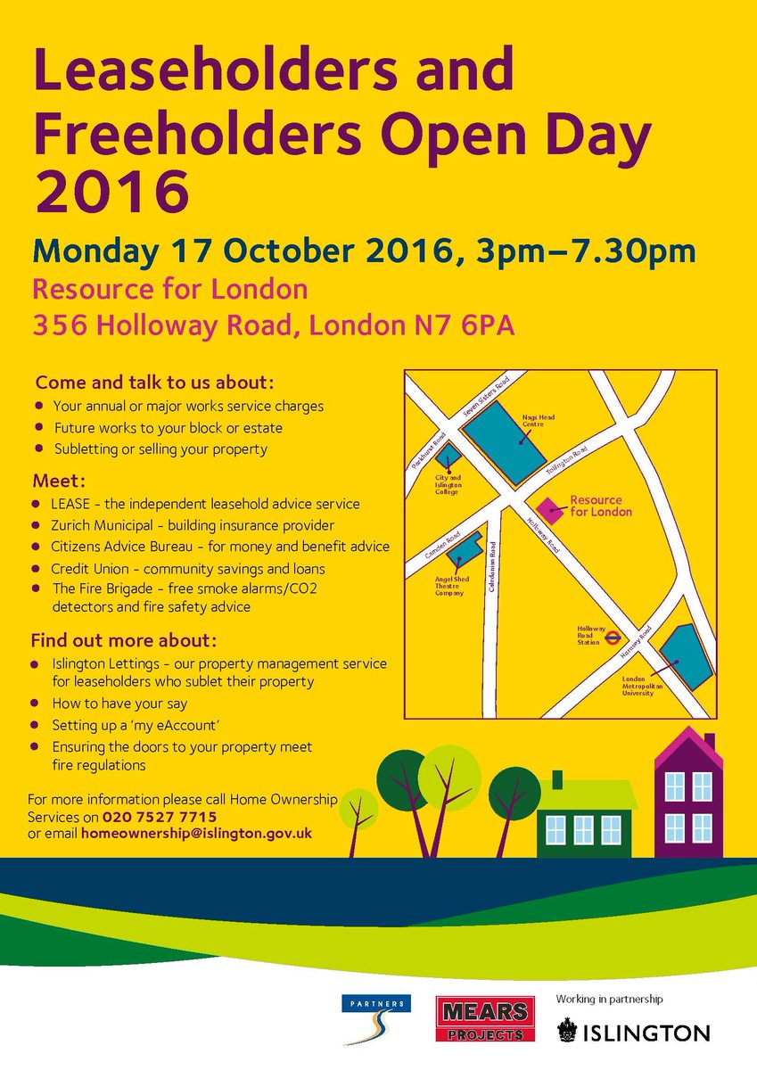 IslingtonBC's tweet photo. Council leaseholders - find out more about the services we provide and advice groups at our Open Day on 17 October https://t.co/57q5QGckDf