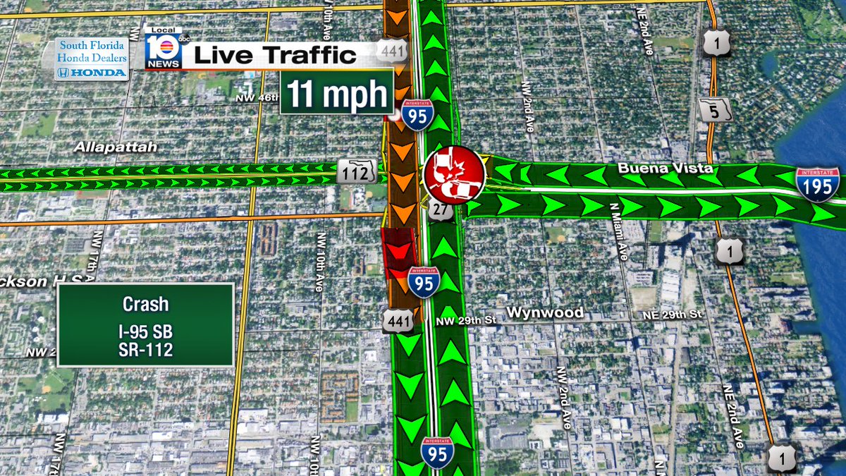 Crash on I-95 SB at SR-112 #traffic https://t.co/diBYJaZSn8