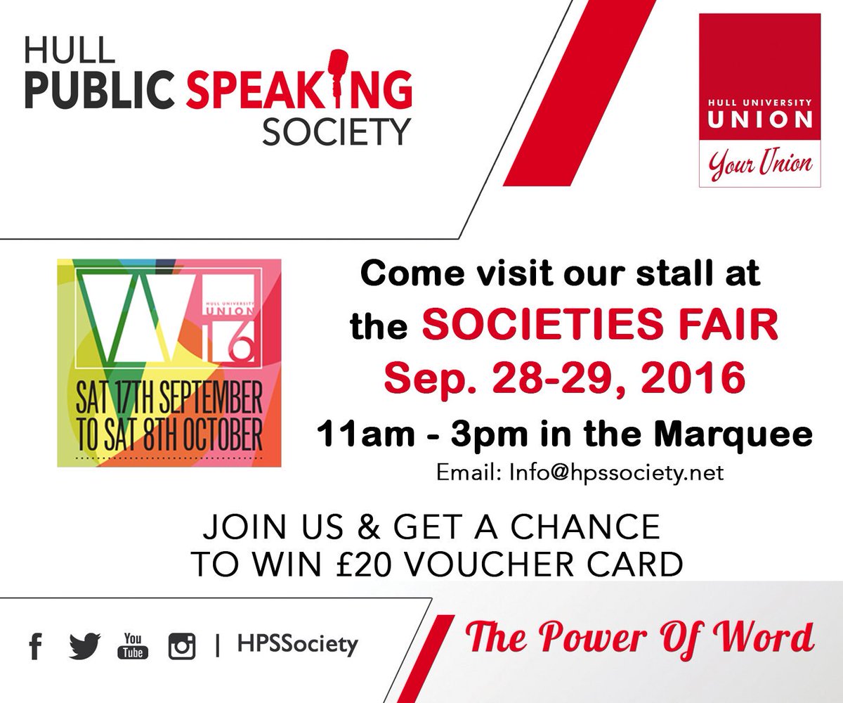 HPSSociety's tweet photo. See you tomorrow in the marquee of the societies fair!
#welcomefest #HullWelcomeFest #Hull #WeAreHull #hullstudents #universityofhull https://t.co/JTnB21B1Rc