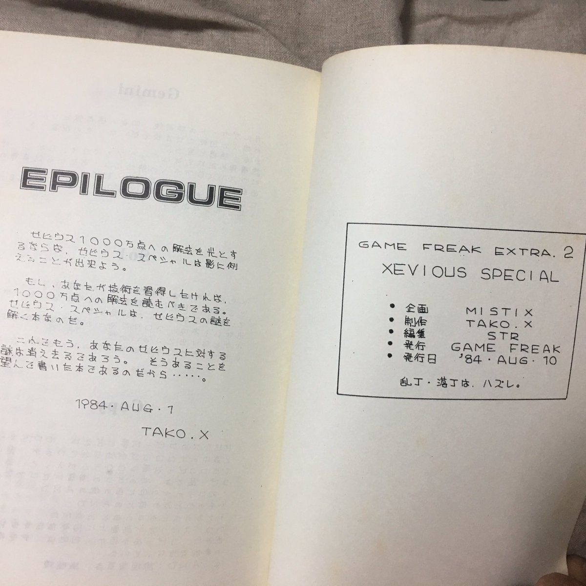 伝説のゲーム攻略同人誌、ゼビウス1000万点への解法（ゲームフリーク版