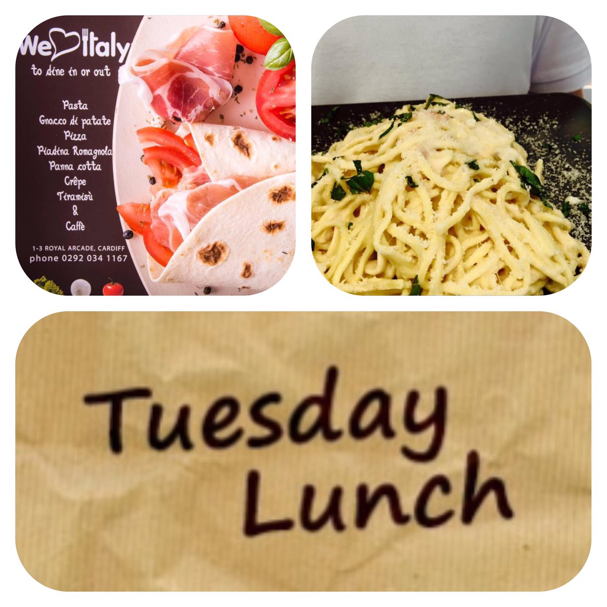 WeLoveItalyCdf's tweet photo. #pasta #pizza #italianwrap #dessert @morgan_quarter @Cardiff_Wales @adorecardiff @IccwHere @Deliveroo_CDF https://t.co/122FvdgOtu