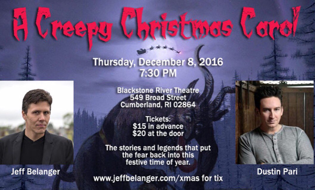 dustinpari's tweet photo. Merry Creepy Christmas! Get your ticket for this one night only event I'll be doing with @THEJeffBelanger  https://t.co/LGQgvbyDvZ https://t.co/byRGYwvE3S