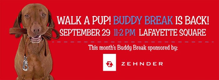 wearezehnder's tweet photo. Spreading puppy love with @JeffersonSPCA &amp; #BuddyBreakNOLA this Thursday! Come walk a pup for a good cause. https://t.co/jn9L6FgBvq