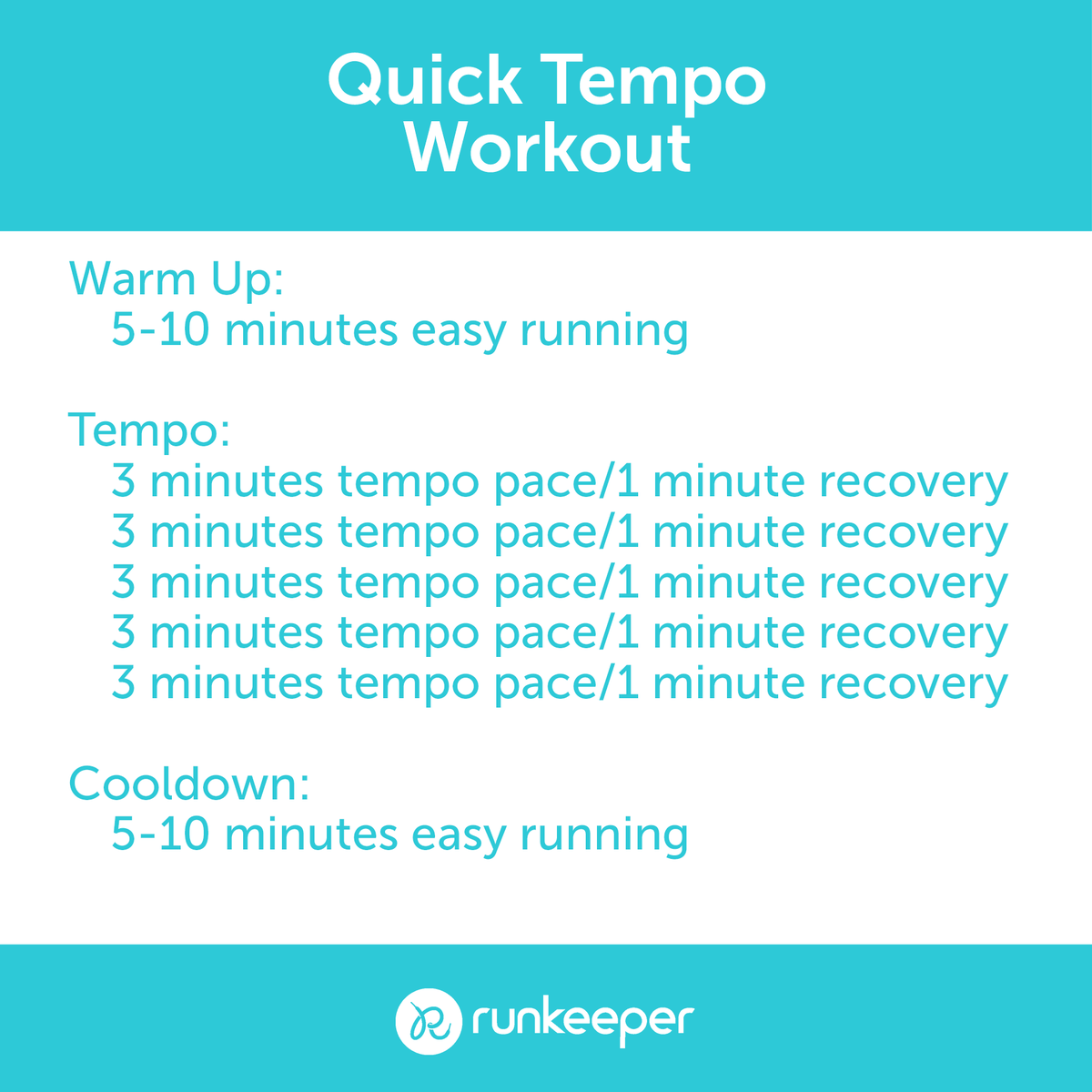 Runkeeper's tweet photo. Trying to get faster? Tempo might be what you need. Aim for a challenging but not impossible pace on the tempo intervals. #KeepRunning https://t.co/mF7G24Mzu0