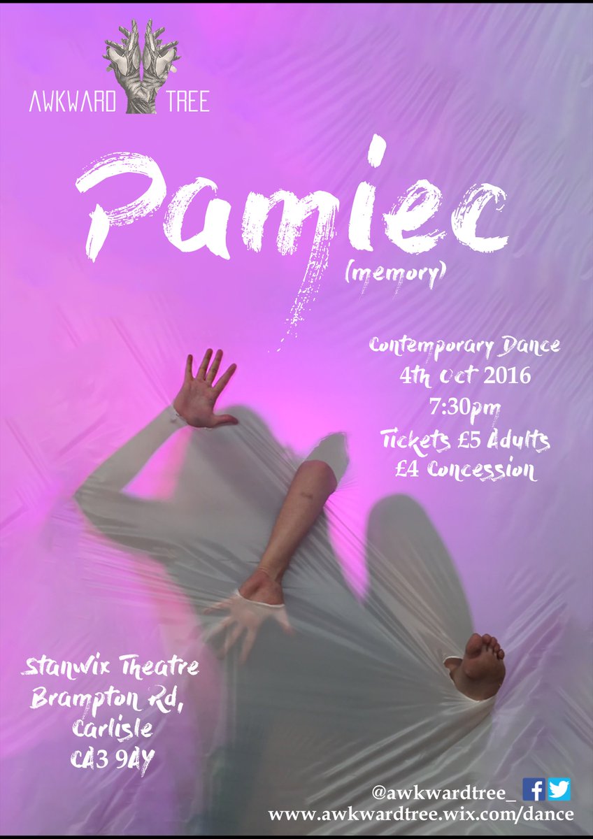 StanwixTheatre's tweet image. Just one week until @AwkwardTree_ 's PAMIEC hits our stage! 7.30pm on Tuesday 4th October! Book now at stanwixthieatre@uni.cumbria.ac.uk