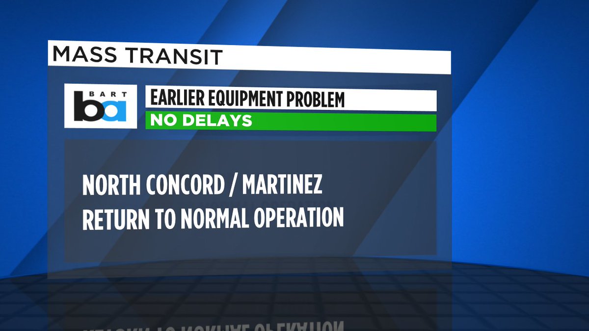 Confirmed with BART that everything is operating normally- no delays left at North Concord/Martinez.