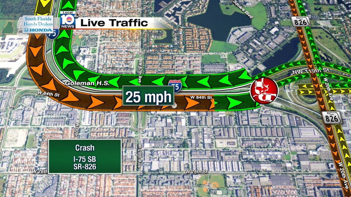 Crash on I-75 SB at SR-826 #traffic https://t.co/iUBfOS8rHQ