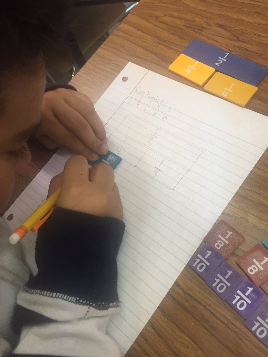 JTaime_Lyons's tweet photo. We started off reviewing equivalent fractions using multiple strategies #5NF https://t.co/s7oaBOjr2Z
