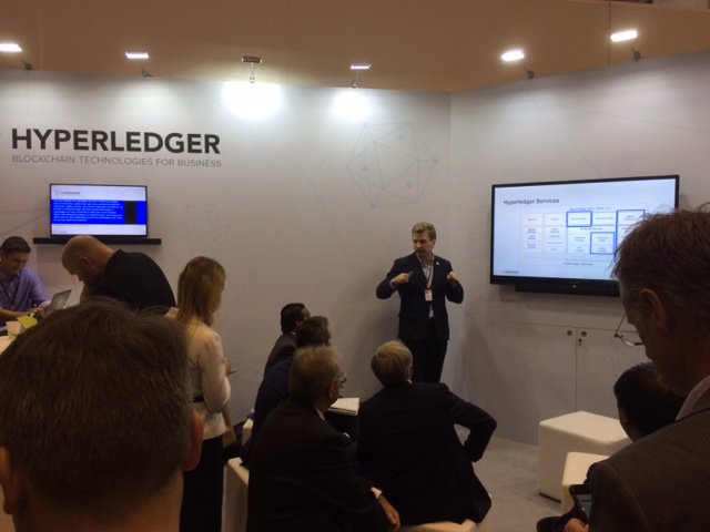 Demo by <a href="/IntellectEU/">IntellectEU</a> going on now at the Hyperledger booth C90 at #Sibos! Come check it out