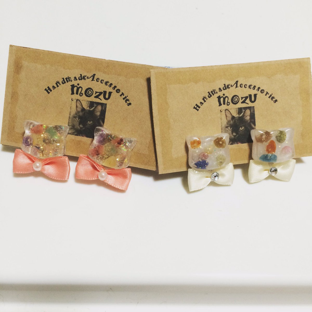 MozuHandmade's tweet photo. ニャンコのリボンイヤリング♡
#ネコ
#ねこ
#ハンドメイドアクセサリー
#リング
#リボン https://t.co/K9sfo3JzsL