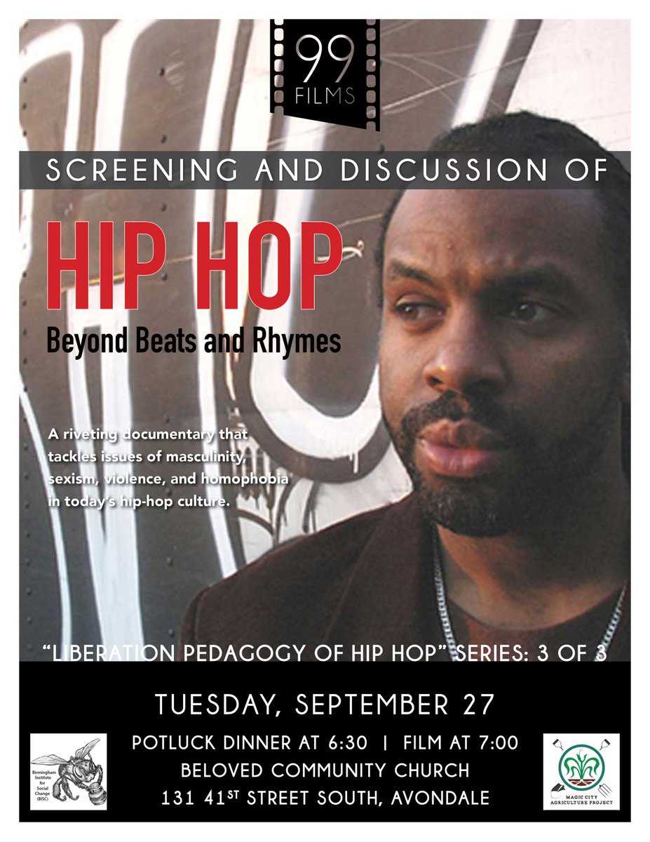MagicCityAg's tweet image. Come join us tonight for Hip-Hop: Beyond Beats and Rhymes! 6:30 potluck, 7 PM showtime.