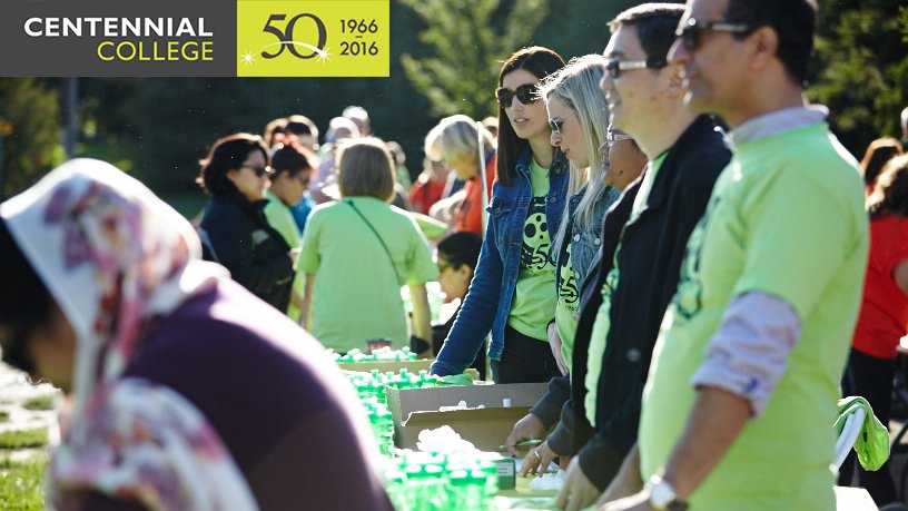 CentennialEDU's tweet image. Volunteers, faculty, and students past and present are all part of the #Centennial50 family at Paint the Town Green