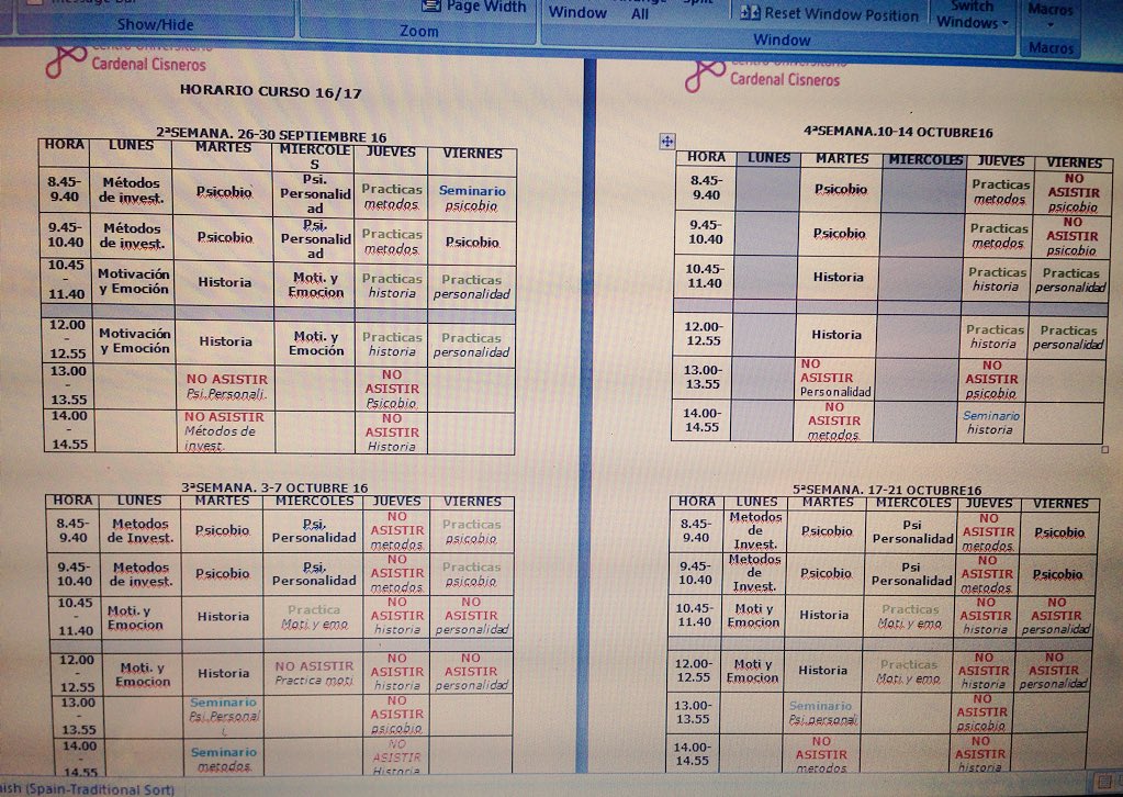 _Anitacuesta's tweet photo. Os presento el mejor horario de la historia : #cacalidad https://t.co/fg82s022qK