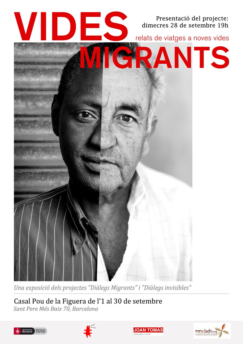 CasalPou's tweet photo. Recordeu! Demà presentació del projecte #VidesMigrants a càrrec de @mhabiague de @Mescladis i @joantomasbcn, amb pica-pica i més sorpreses! https://t.co/lL5dvE9hlj