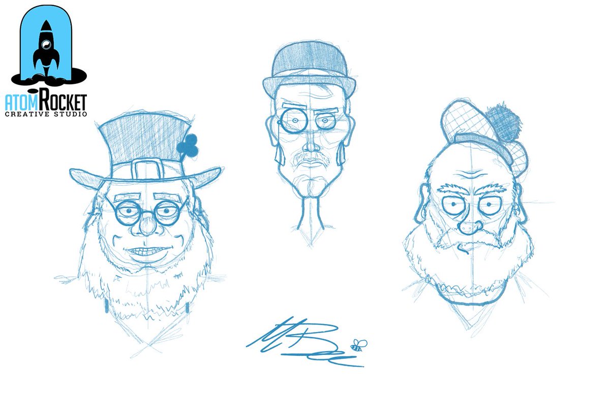 TheAtomrocket's tweet photo. Another day at Planet Atomrocket - Sketching character looks for a project ;) https://t.co/XUcSSpPC27