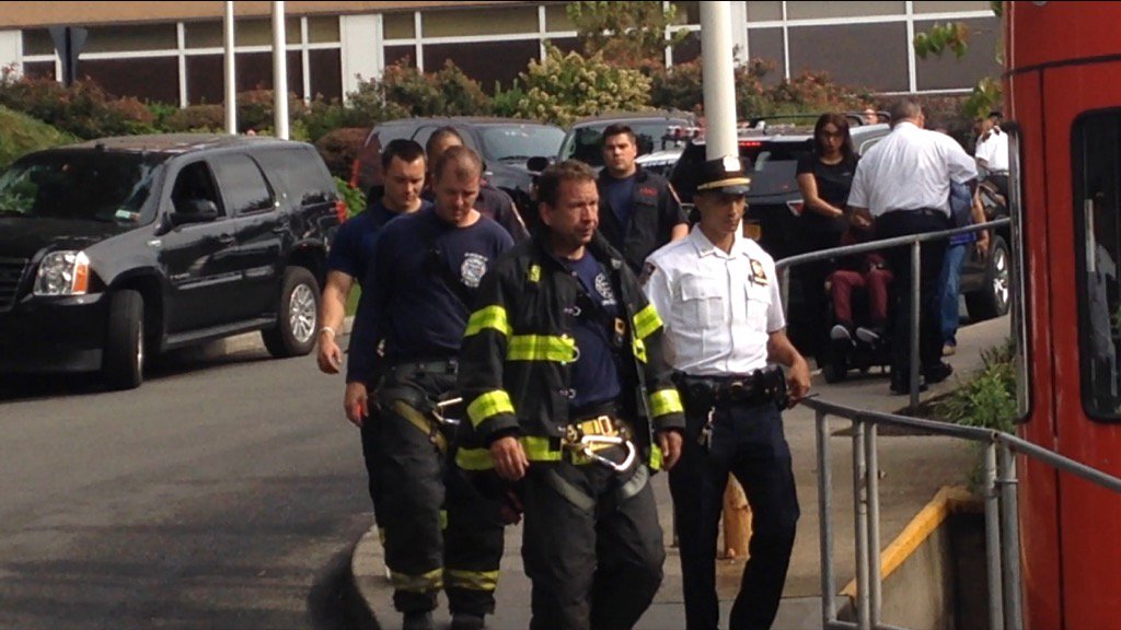 Grieving firefighters leave hospital after firefighter dies from falling debris in suspected BX drug house explosion