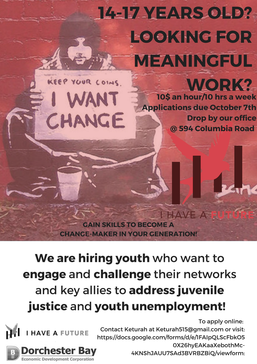 WEHAVEAFUTURE's tweet image. @CPC_BPS @The_City_School @CoaHCPS @JeremiahEBurkeH @BPSCE @DSNI_org  Please send out to teens looking for a job
