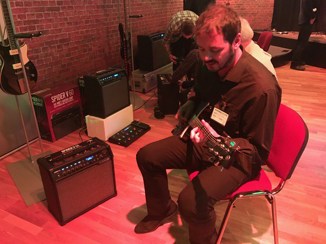 rimmersmusic's tweet photo. Some of our guys (&amp; girl) at the @Line6 launch over at @YamahaUK HQ today! #Line6 #SPIDERV #Variax #Helix #RelayG70 #RelayG75 #Line620 https://t.co/hK8khYtIrY