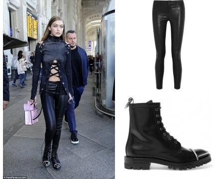 Star Style on X: Gigi Hadid wearing J Brand 8001 Leather Skinny Pants and Alexander  Wang Lyndon Boots #gigi…   /  X