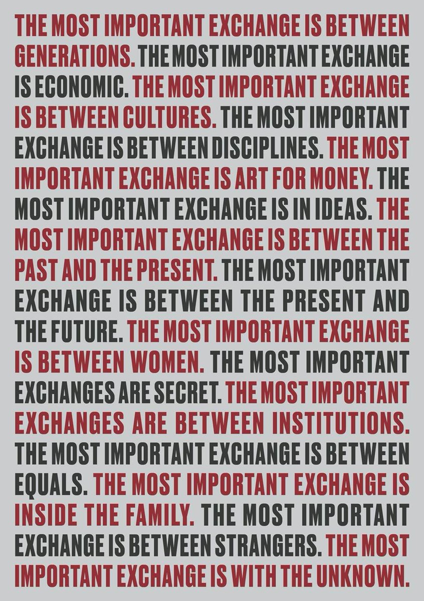 TateExchange's tweet photo. What's the most important type of exchange? #TateExchange opens tomorrow at 5pm โ join the conversation at @Tate and on #TateExchange https://t.co/4vNym3CaOV