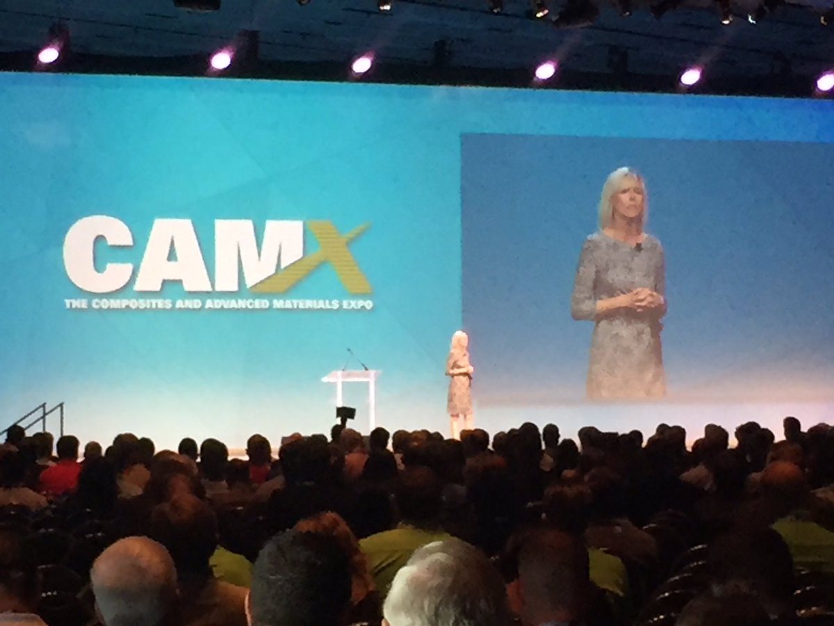 the_CAMX's tweet image. #CAMX16 Chair Marcy Offner addresses a packed house during the General Session.