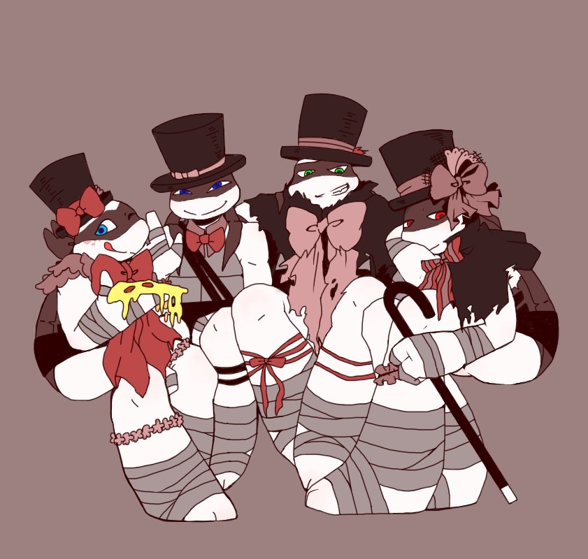 tomatina74's tweet image. チョコレートケーキのラズベリーソースがけなガイズといつもの塗り方のやつ✲*ﾟ