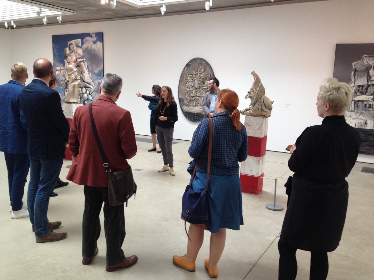 _art_on_sea's tweet photo. Jerwood Gallery Director, Liz Gilmore, gave a tour of the gallery's summer exhibition #HarveyInselaffe, to CVAN earlier today. https://t.co/JPCE4mZN1I