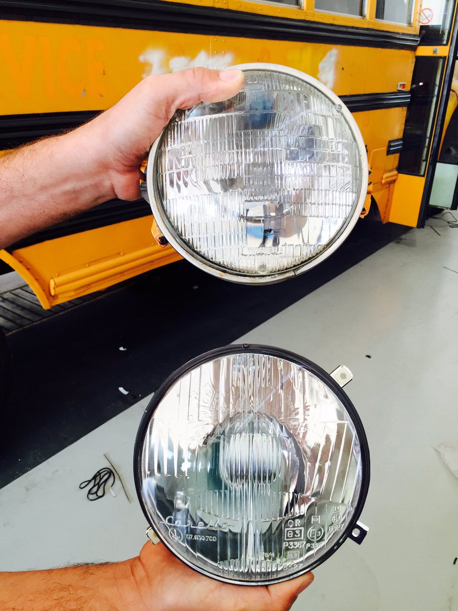 wearecoolbus's tweet photo. Eye operation today for our yellow skoolie, getting it all shiny for the italian registration office @wearecoolbus #lights #schoolbus https://t.co/hDrFtcqDjk