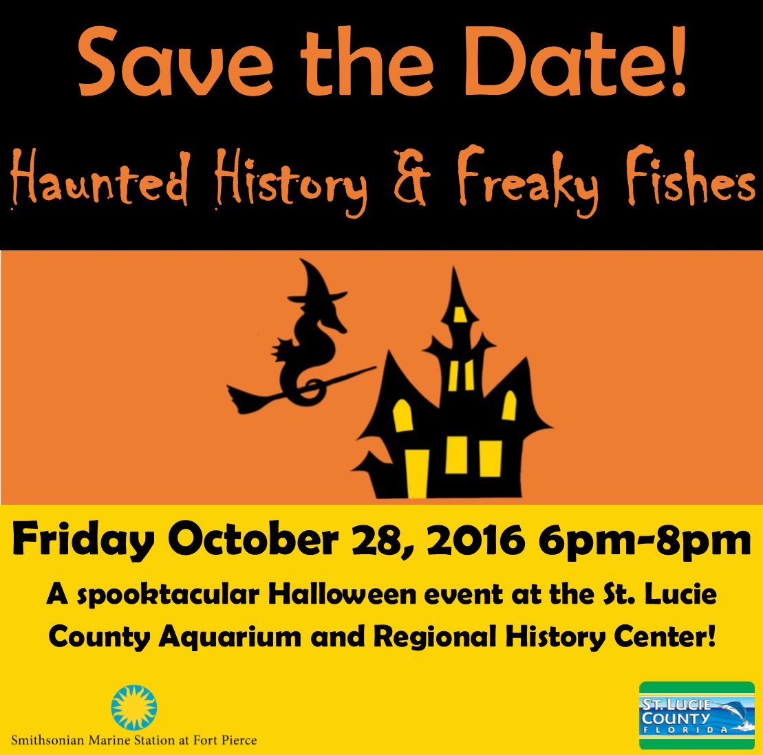 SmithsonianSMS's tweet image. Save the date for our spooktacular Halloween celebration at the Aquarium and History Center on October 28!