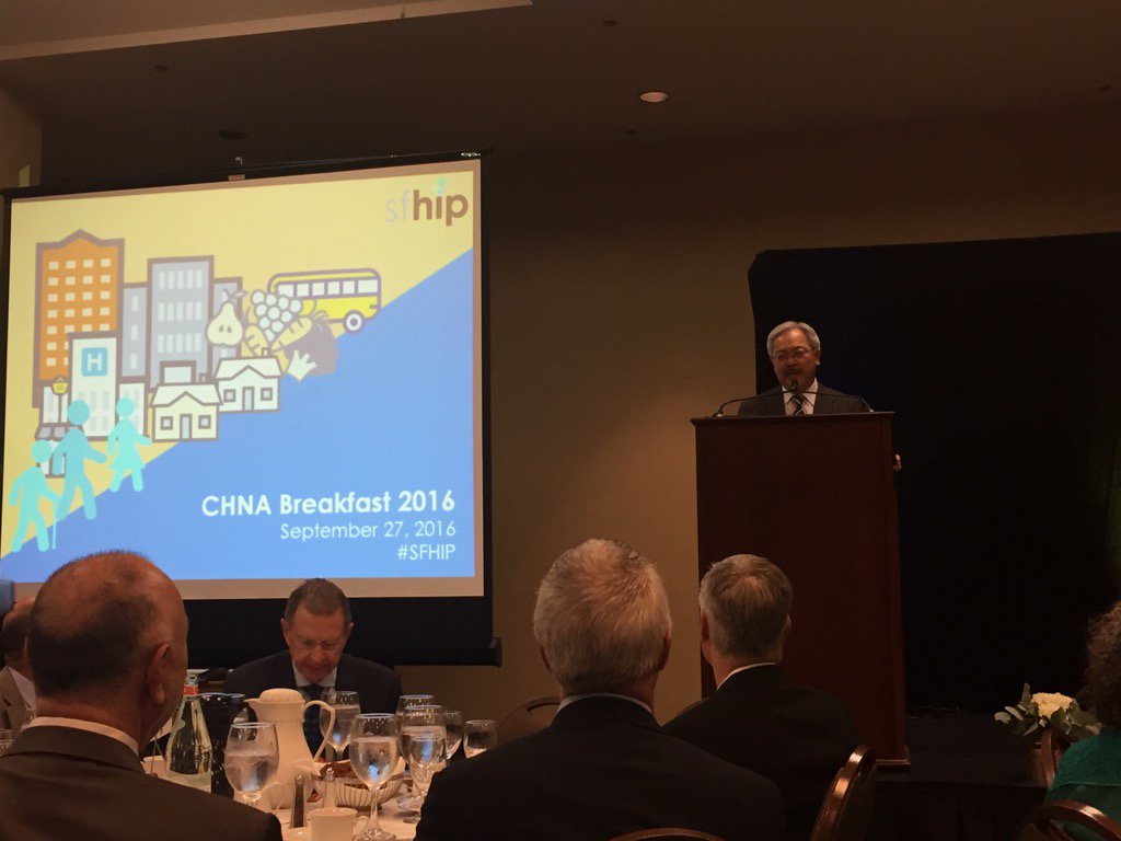 kgrumbach's tweet photo. @mayoredlee tells #SFHIP Not enough to don white coats in heath care. Need to change environment to promote health https://t.co/OVYADm1yYp