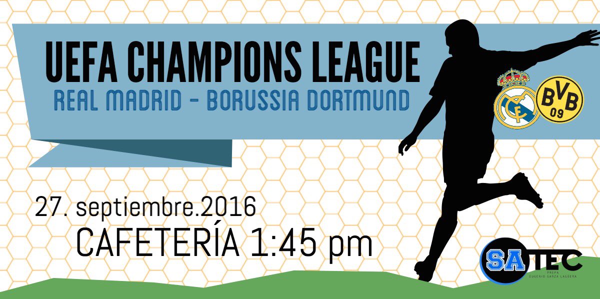 PlanillaTwist's tweet photo. Hoy juega el @realmadriden vs @BVB 
Acompáñanos a cafetería a la 1:45! #ChampionsLeague ⚽️🏆 https://t.co/F1qv2ZWbS4
