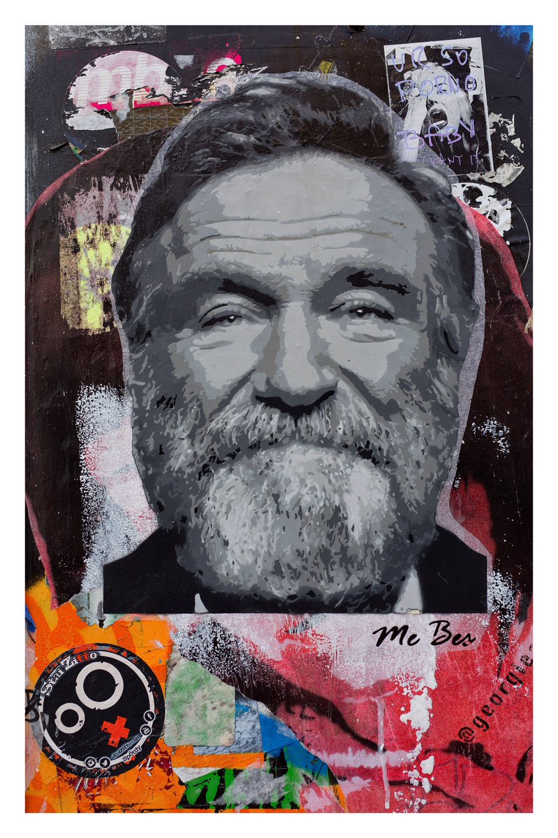 duesselchen's tweet photo. Zeit für ein Stück aus der Schatzkiste.
#streetart #london #shoreditch #RobinWilliams by #MeBes https://t.co/QRnxXND0D8