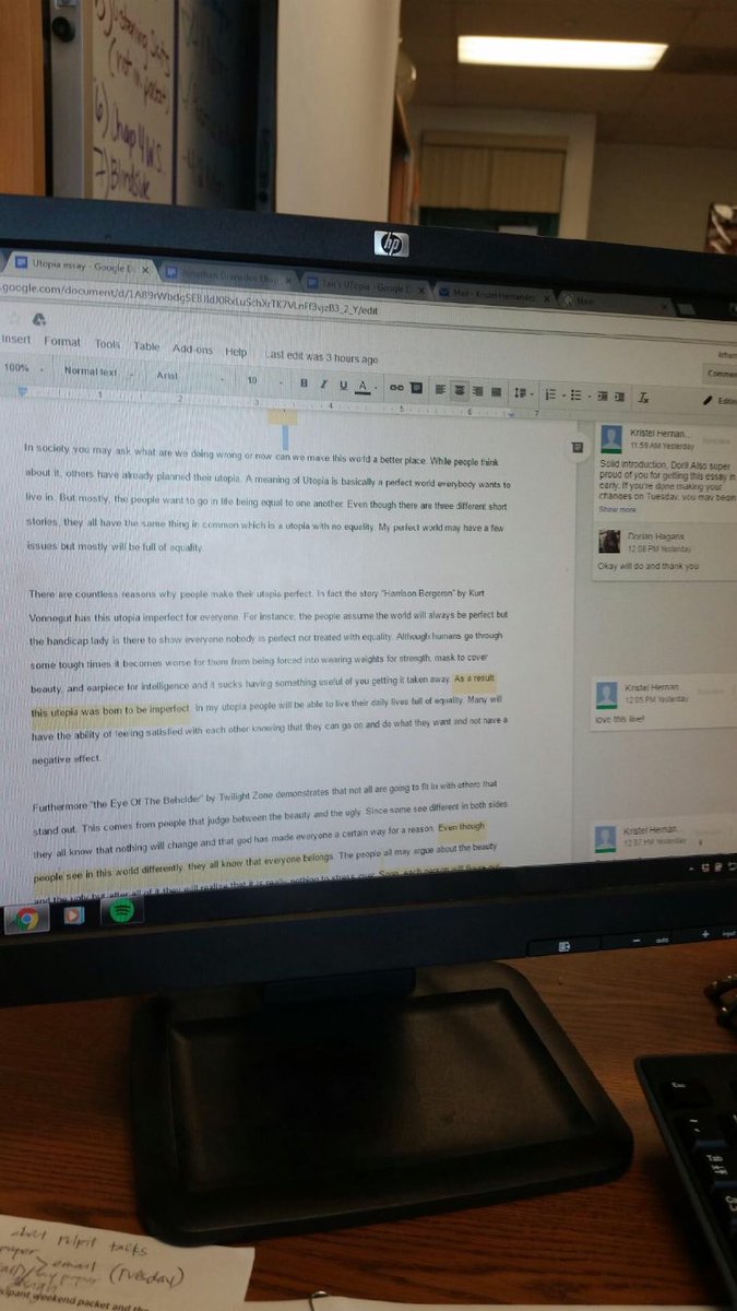 Back in my day, we didn't have computers; now I'm editing student work through Google Docs. 👵🏼💻🤓#ERHSBatGB #ERHS