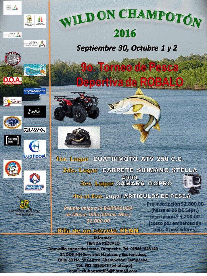 Pesca_Campeche's tweet image. Este fin de semana se llevará a cabo el 9o. Torneo de pesca de Robalo #WildOnChampoton2016 no te lo puedes perder!!
