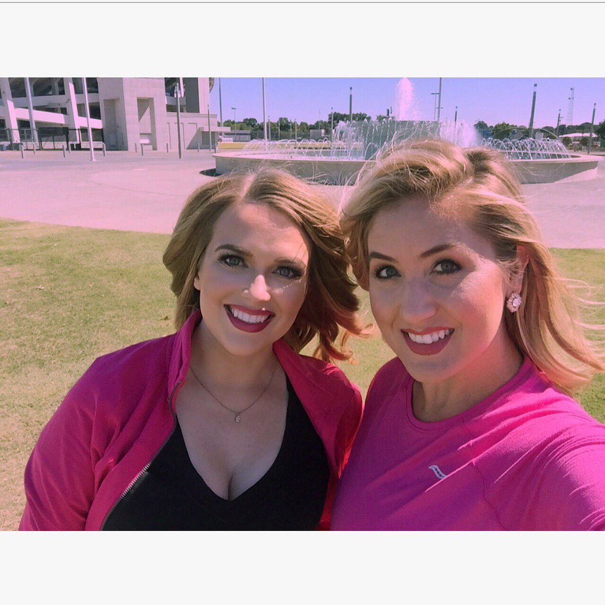 CChandlerTV's tweet photo. .@Local24Caitlin & I #GoPink so hard-our pics have a pink filter on them! Join our @MSABCMemphis team-info on how on @LocalMemphis .com ππ https://t.co/4tr8LXaf4k