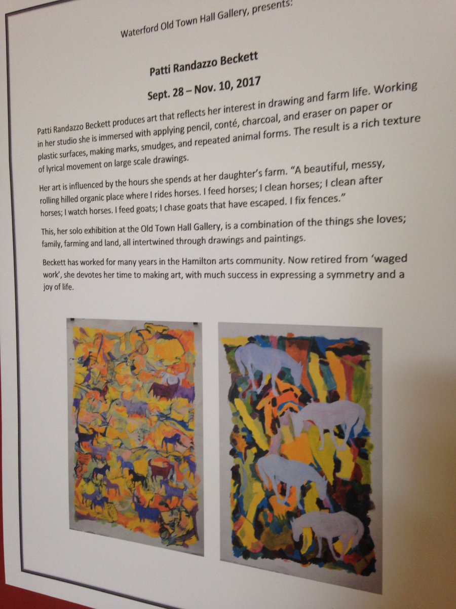 WaterfordOTH's tweet photo. Patti Randazzo Beckett has a solo exhibition in the OTH gallery till Nov 10 &amp; oh it's a fun one! #floatinggoats https://t.co/qHY03hsQ1o
