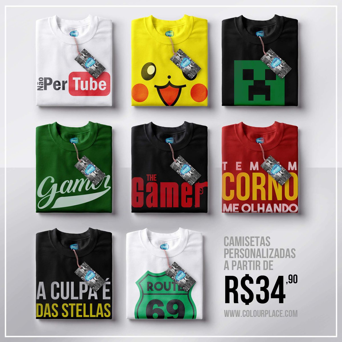 LojaColourplace's tweet photo. #camisetaspersonalizadas é na @LojaColourplace.  Acesse https://t.co/utwHmHdhaV e garanta a sua! https://t.co/sTnVcavYck