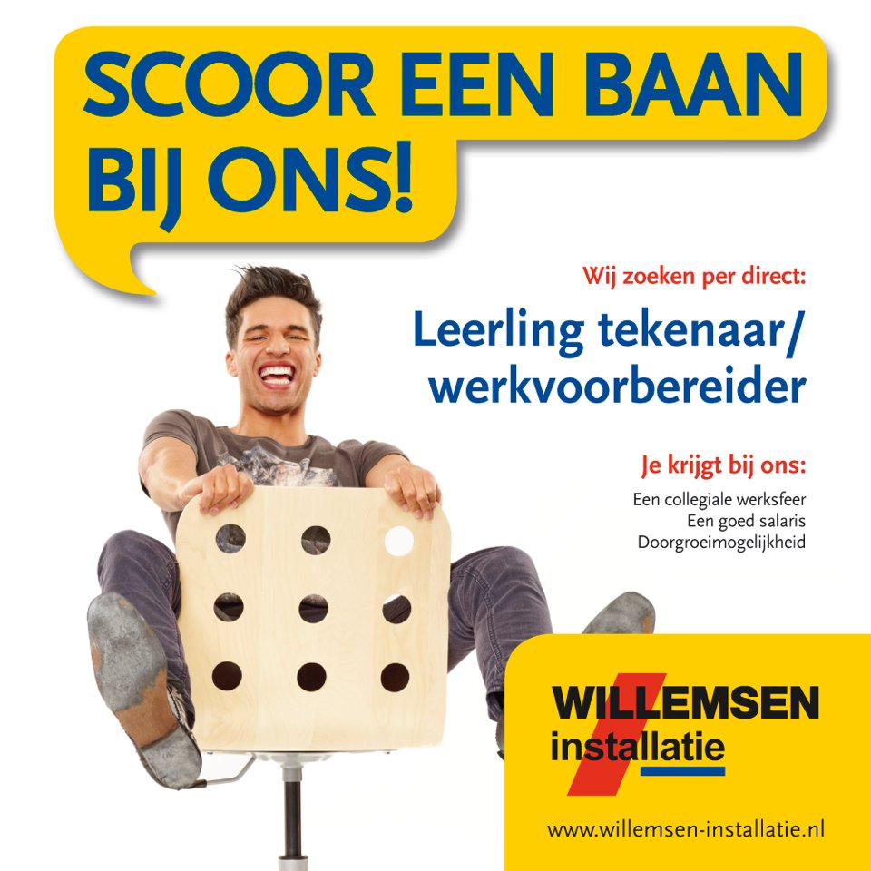 #Vacature #bedrijfsbureau #installatietechniek #tekenaar #werkvoorbereider bij <a href="/WillemsenInstal/">WillemsenInstallatie</a> #Heino #salland