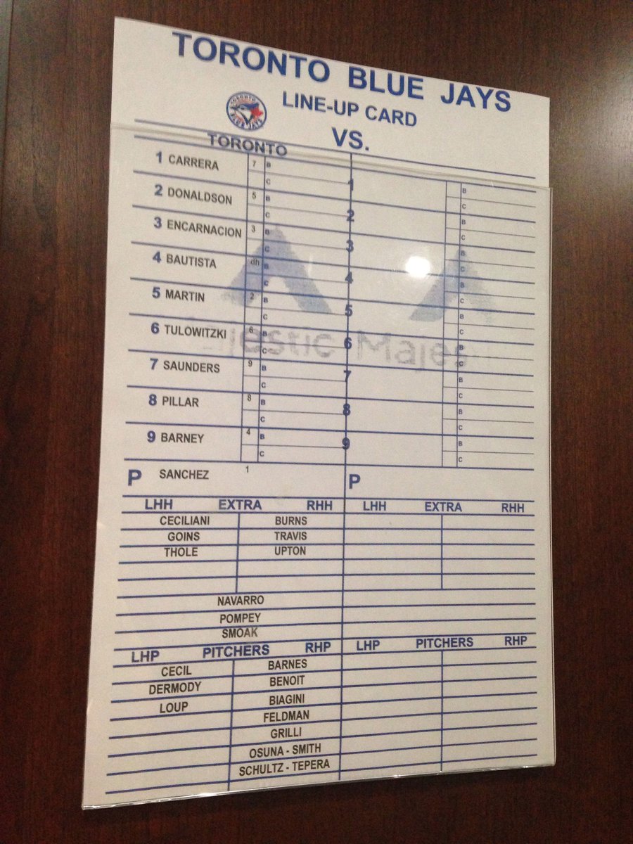 Tonight’s lineup vs BAL (7:07 pm start) pres. by @MajesticOnField. 📺: @Sportsnet, @MLBTV 📻: @FAN590 #OurMoment https://t.co/W9EIPBREsI