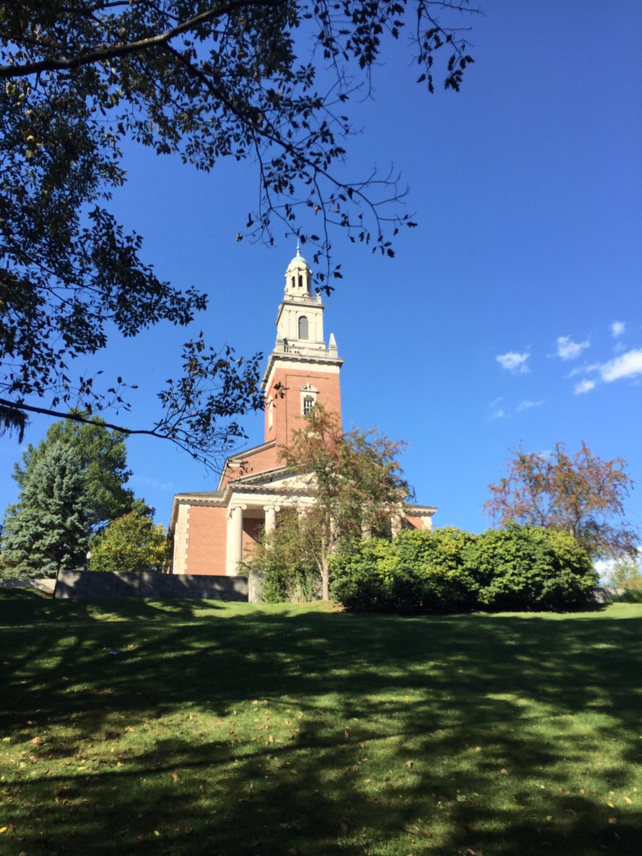 EthelDo's tweet photo. #adayatdenison - Majestic Swasey Chapel, gazing ever towards sunset.  The first place @ethelcentral performed here, for the #VailConcerts. https://t.co/yz9APaOMZW