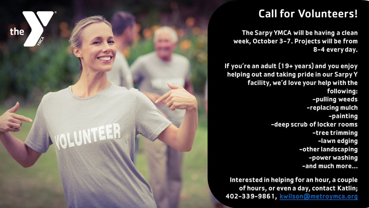 Take pride and #volunteer at your Sarpy Y. #makeadifference #Y150 #sarpyymca