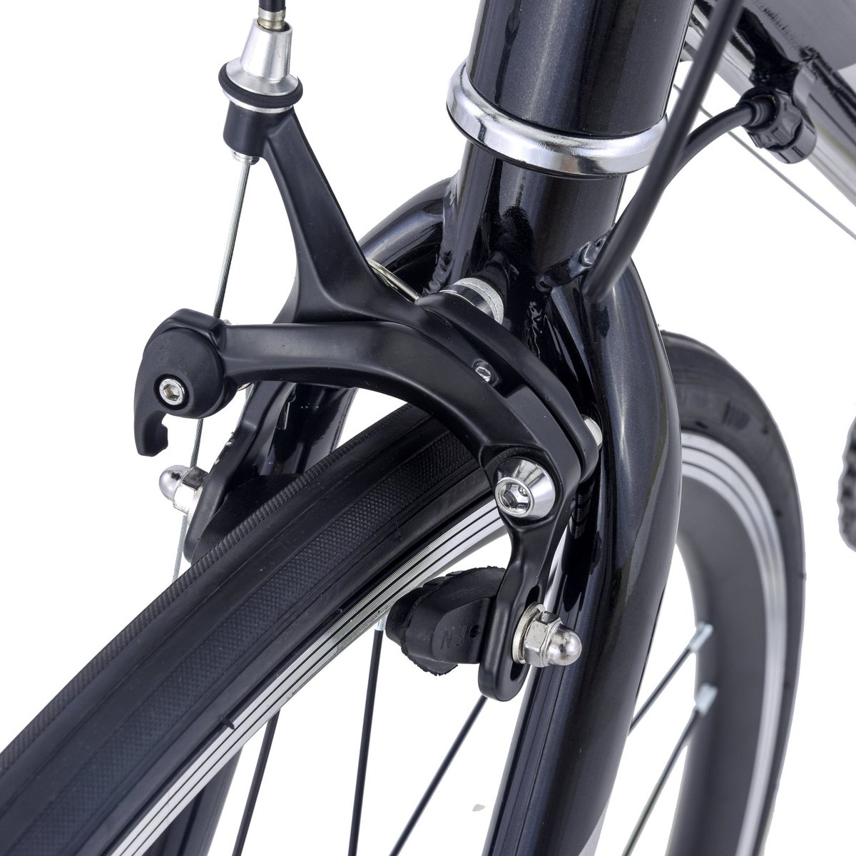 steel fork on aluminum frame