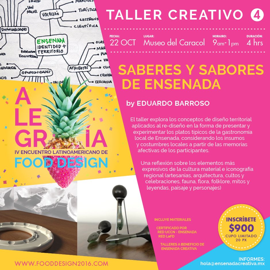 laucet's tweet photo. #SaberesySabores Taller en @FoodDesign2016 con Eduardo Barroso Neto
22 Octubre, Ensenada
https://t.co/wLLuF6gQpN https://t.co/u04fdlPmyX