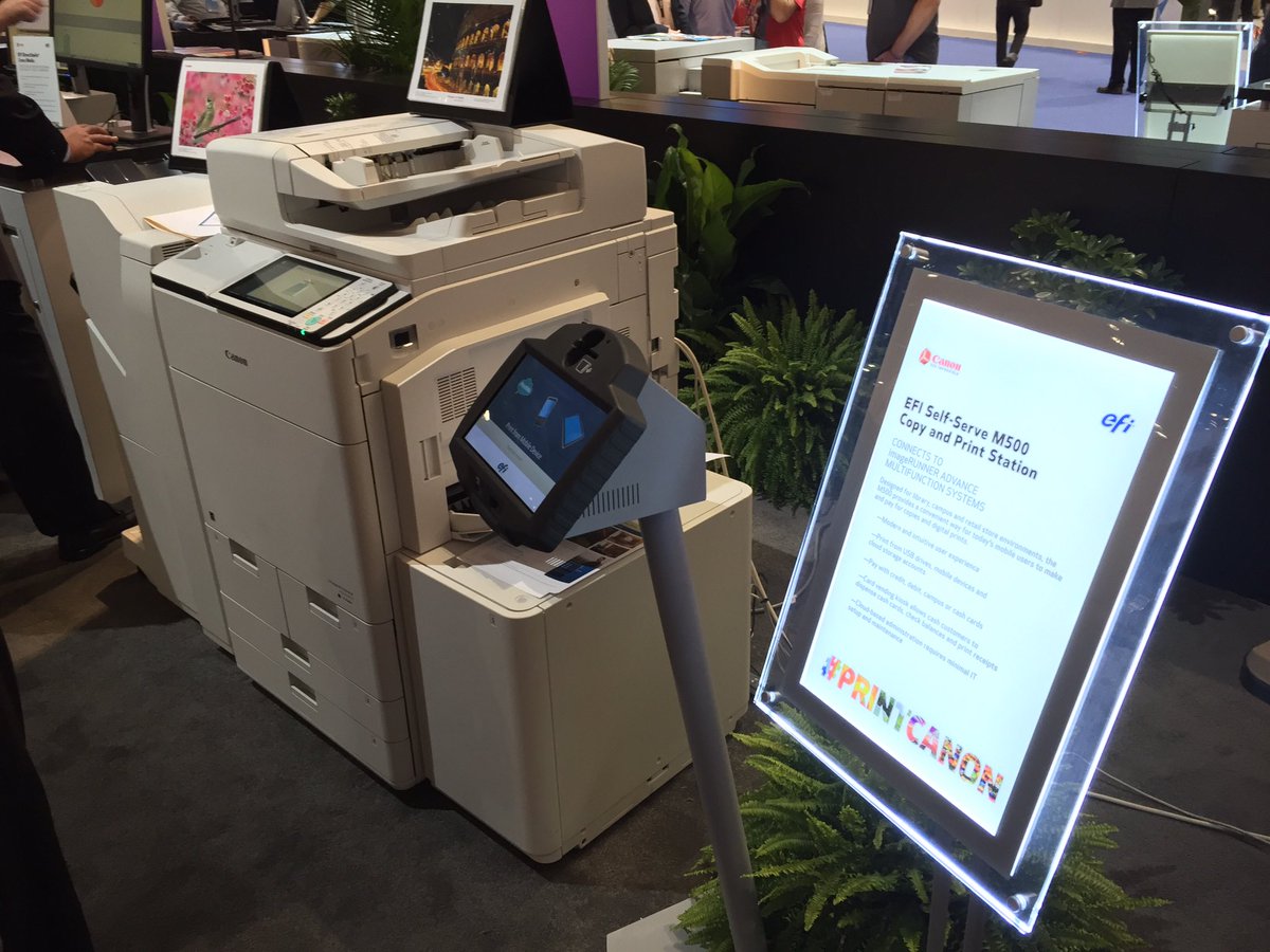 tomponeill's tweet photo. Graph Expo is open. Come see new imageRUNNER ADVANCE C7580i and EFI M500. Pay for print is Advanced. #imageRUNNERADVANCE @CanonUSABiz https://t.co/Jgvx6aHvjl