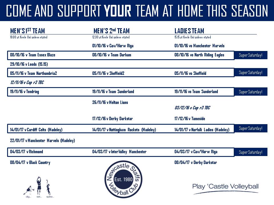 First home matches of the season this Saturday for men2 and the ladies #NVL @VballEngland