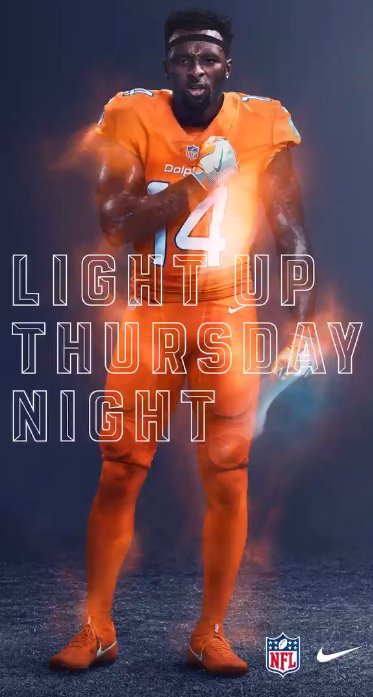 Phil Hecken no X: 'Miami Dolphins color rush jersey: All-orange uniforms  for Bengals game   / X