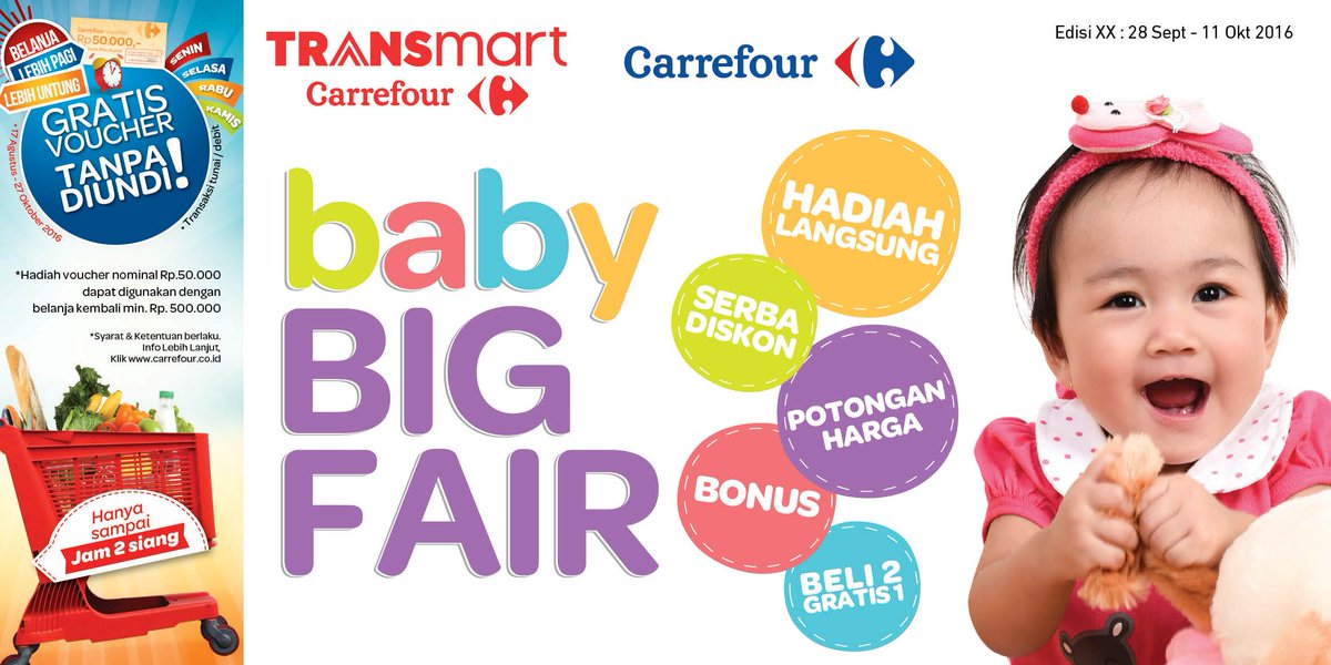 Transmart_IND's tweet photo. Jelang bulan Oktober dengan promo Baby Fair di katalog terbaru Transmart Carrefour! Klik https://t.co/YBM3C2AMBc https://t.co/SvnxKMWGnI