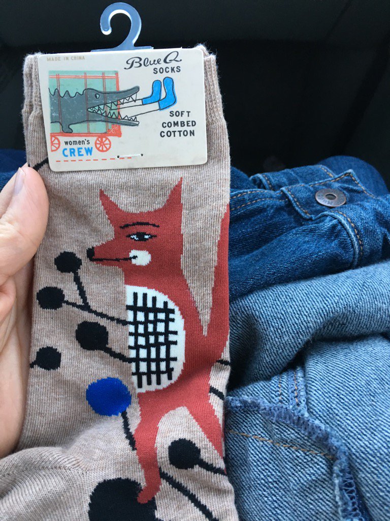 CanHug4's tweet photo. I have never been so excited to get socks for my birthday! Thank you @lchatwin18 #foxysocks #heckyeah https://t.co/LA4zkWT0C9
