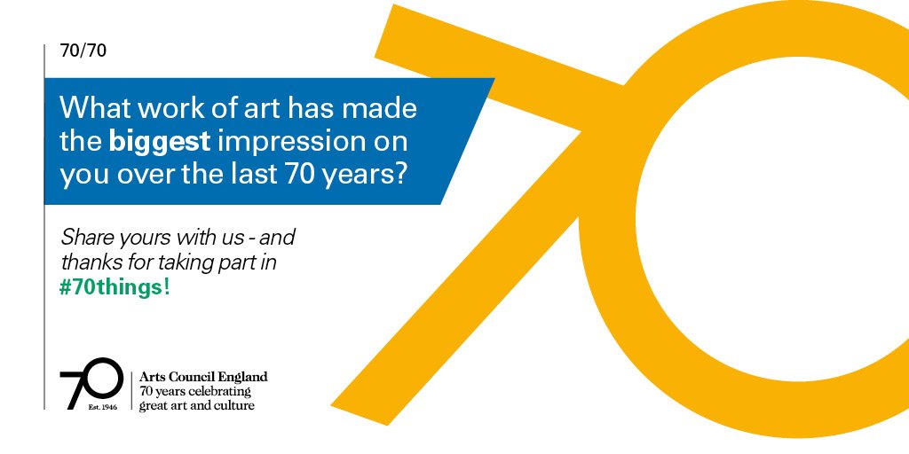 ace_national's tweet photo. For our final task we want to know what work of art has made the biggest impression on you over the last 70 years? Let us know! #70things https://t.co/t1aLmK5KUY